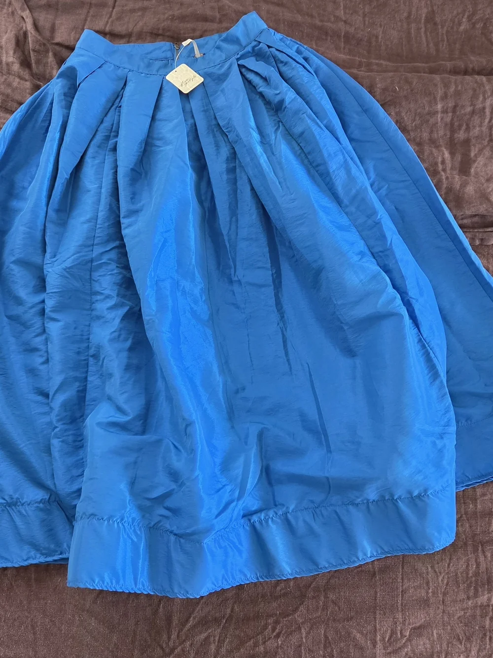 Free People Poplin Satin-like Midi Skirt